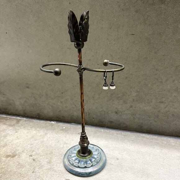 Vtg Sundance Catalog Rose Quartz Crystal Drop Pierced Earrings with Lever Backs - Picture 5 of 5